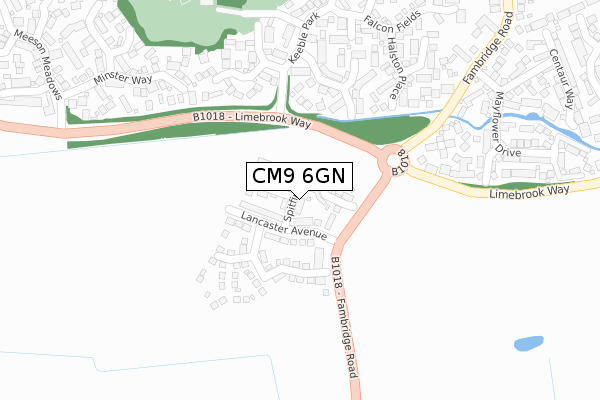 CM9 6GN map - large scale - OS Open Zoomstack (Ordnance Survey)