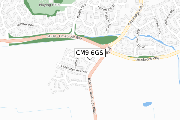 CM9 6GS map - large scale - OS Open Zoomstack (Ordnance Survey)