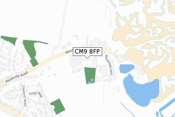 CM9 8FP map - large scale - OS Open Zoomstack (Ordnance Survey)