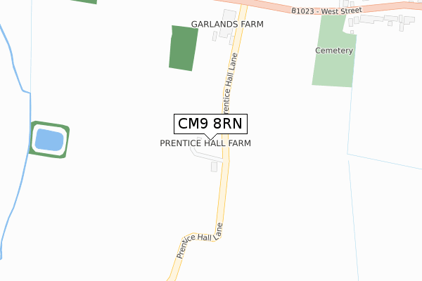 CM9 8RN map - large scale - OS Open Zoomstack (Ordnance Survey)