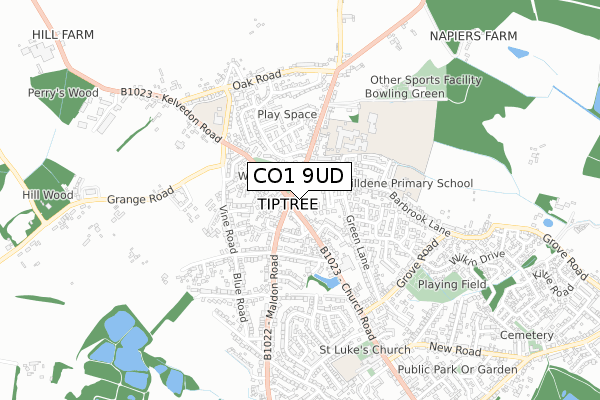 CO1 9UD map - small scale - OS Open Zoomstack (Ordnance Survey) CO1 9UD map - small scale - OS Open Zoomstack (Ordnance Survey)