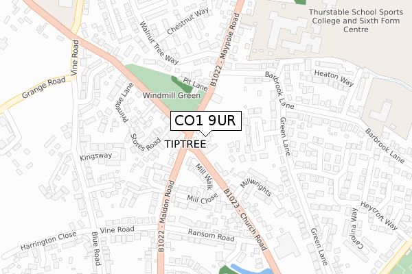 CO1 9UR map - large scale - OS Open Zoomstack (Ordnance Survey) CO1 9UR map - large scale - OS Open Zoomstack (Ordnance Survey)