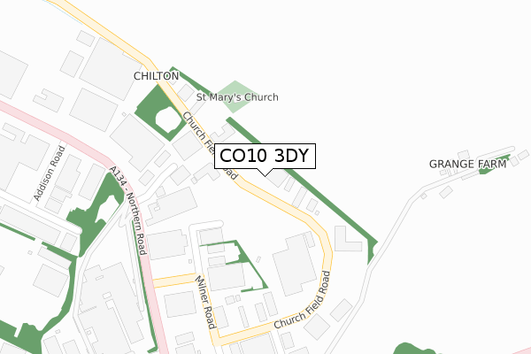 CO10 3DY map - large scale - OS Open Zoomstack (Ordnance Survey)