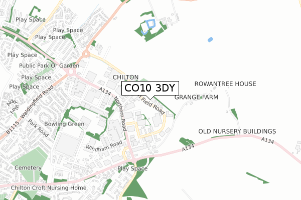 CO10 3DY map - small scale - OS Open Zoomstack (Ordnance Survey) CO10 3DY map - small scale - OS Open Zoomstack (Ordnance Survey)