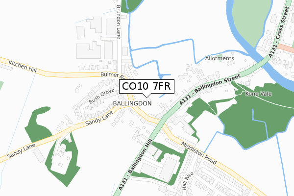 CO10 7FR map - large scale - OS Open Zoomstack (Ordnance Survey)