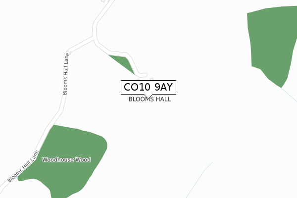 CO10 9AY map - large scale - OS Open Zoomstack (Ordnance Survey)