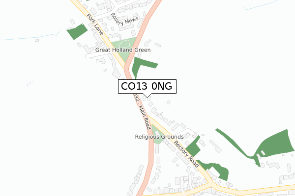 CO13 0NG map - large scale - OS Open Zoomstack (Ordnance Survey)