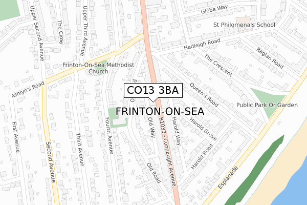 CO13 3BA map - large scale - OS Open Zoomstack (Ordnance Survey) CO13 3BA map - large scale - OS Open Zoomstack (Ordnance Survey)