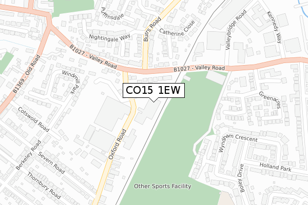 CO15 1EW map - large scale - OS Open Zoomstack (Ordnance Survey)