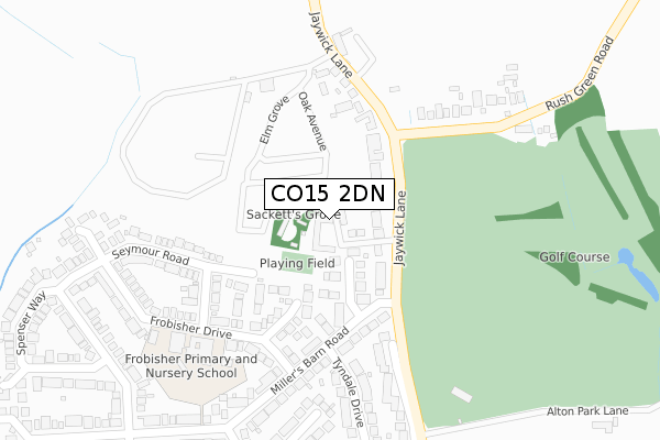 CO15 2DN map - large scale - OS Open Zoomstack (Ordnance Survey)