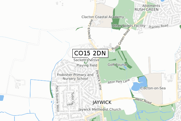 CO15 2DN map - small scale - OS Open Zoomstack (Ordnance Survey)