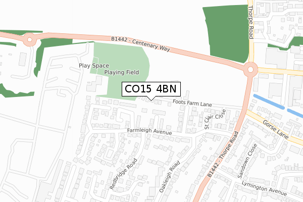 CO15 4BN map - large scale - OS Open Zoomstack (Ordnance Survey)