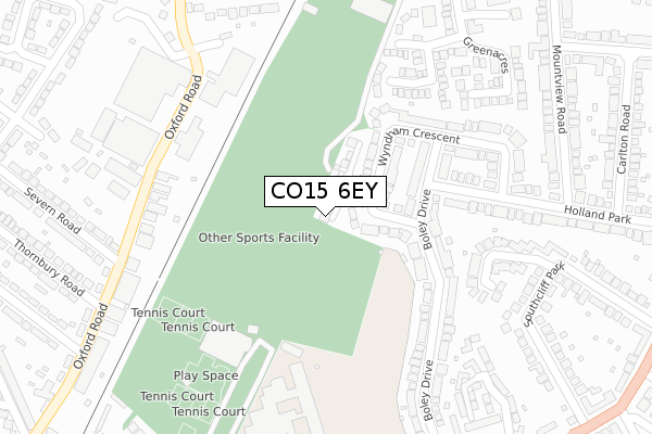 CO15 6EY map - large scale - OS Open Zoomstack (Ordnance Survey)