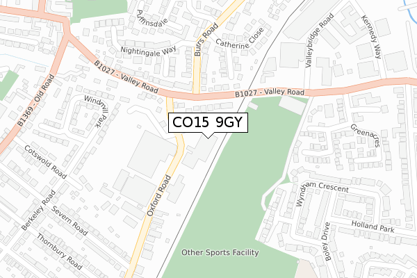 CO15 9GY map - large scale - OS Open Zoomstack (Ordnance Survey) CO15 9GY map - large scale - OS Open Zoomstack (Ordnance Survey)