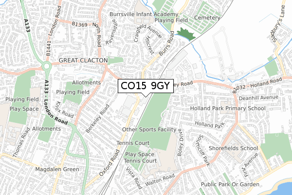 CO15 9GY map - small scale - OS Open Zoomstack (Ordnance Survey) CO15 9GY map - small scale - OS Open Zoomstack (Ordnance Survey)