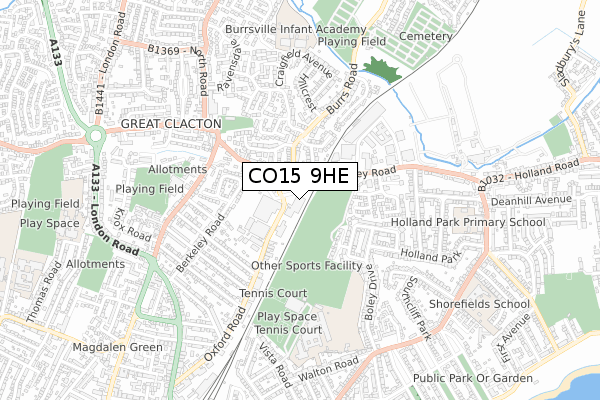 CO15 9HE map - small scale - OS Open Zoomstack (Ordnance Survey) CO15 9HE map - small scale - OS Open Zoomstack (Ordnance Survey)