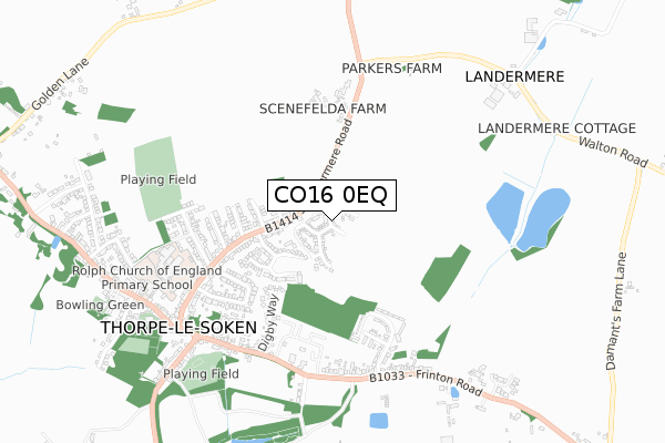 CO16 0EQ map - small scale - OS Open Zoomstack (Ordnance Survey) CO16 0EQ map - small scale - OS Open Zoomstack (Ordnance Survey)