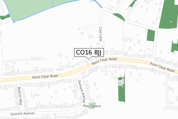CO16 8JJ map - large scale - OS Open Zoomstack (Ordnance Survey)