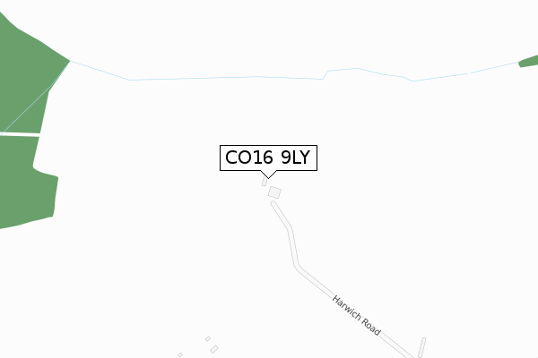 CO16 9LY map - large scale - OS Open Zoomstack (Ordnance Survey)