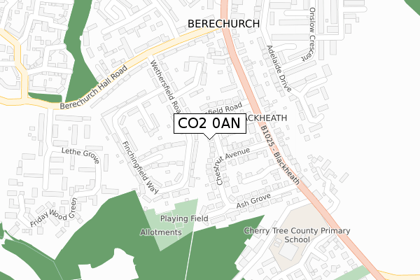 CO2 0AN map - large scale - OS Open Zoomstack (Ordnance Survey)