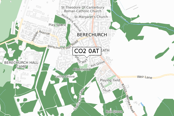 CO2 0AT map - small scale - OS Open Zoomstack (Ordnance Survey)