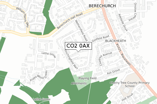 CO2 0AX map - large scale - OS Open Zoomstack (Ordnance Survey)