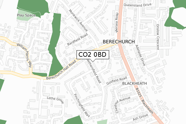 CO2 0BD map - large scale - OS Open Zoomstack (Ordnance Survey)