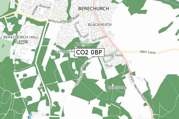 CO2 0BP map - small scale - OS Open Zoomstack (Ordnance Survey)