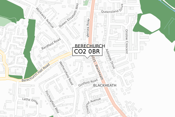 CO2 0BR map - large scale - OS Open Zoomstack (Ordnance Survey)