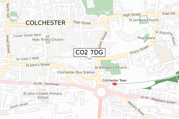 CO2 7DG map - large scale - OS Open Zoomstack (Ordnance Survey)