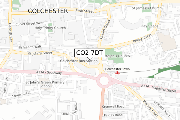 CO2 7DT map - large scale - OS Open Zoomstack (Ordnance Survey)