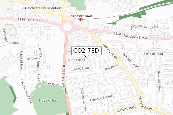 CO2 7ED map - large scale - OS Open Zoomstack (Ordnance Survey)