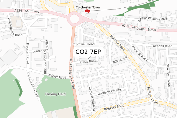 CO2 7EP map - large scale - OS Open Zoomstack (Ordnance Survey)