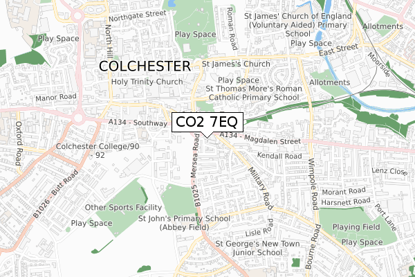 CO2 7EQ map - small scale - OS Open Zoomstack (Ordnance Survey)
