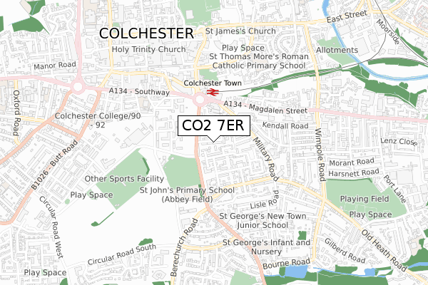 CO2 7ER map - small scale - OS Open Zoomstack (Ordnance Survey)