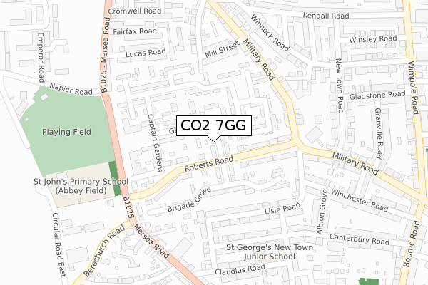 CO2 7GG map - large scale - OS Open Zoomstack (Ordnance Survey)