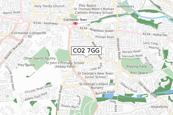 CO2 7GG map - small scale - OS Open Zoomstack (Ordnance Survey)