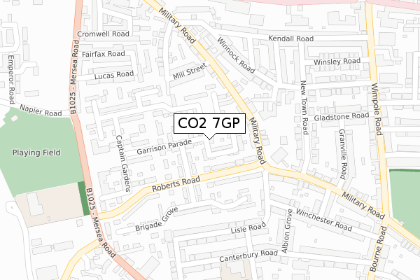 CO2 7GP map - large scale - OS Open Zoomstack (Ordnance Survey)