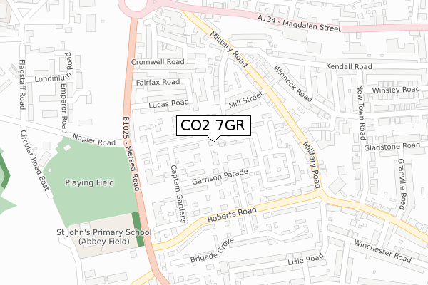 CO2 7GR map - large scale - OS Open Zoomstack (Ordnance Survey)