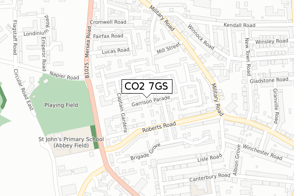 CO2 7GS map - large scale - OS Open Zoomstack (Ordnance Survey)