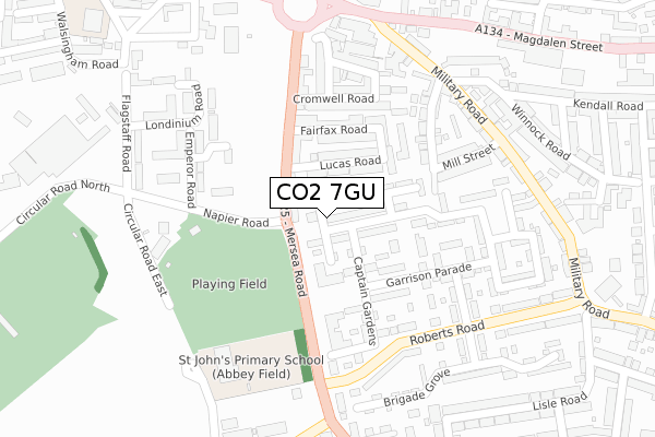 CO2 7GU map - large scale - OS Open Zoomstack (Ordnance Survey)