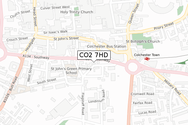 CO2 7HD map - large scale - OS Open Zoomstack (Ordnance Survey)