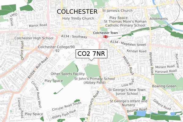CO2 7NR map - small scale - OS Open Zoomstack (Ordnance Survey) CO2 7NR map - small scale - OS Open Zoomstack (Ordnance Survey)