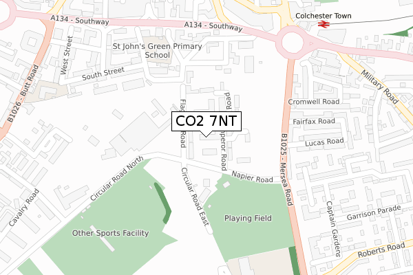 CO2 7NT map - large scale - OS Open Zoomstack (Ordnance Survey)