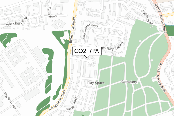 CO2 7PA map - large scale - OS Open Zoomstack (Ordnance Survey)