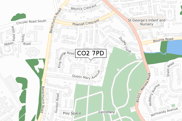 CO2 7PD map - large scale - OS Open Zoomstack (Ordnance Survey)