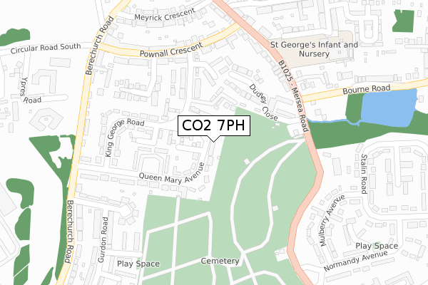 CO2 7PH map - large scale - OS Open Zoomstack (Ordnance Survey)