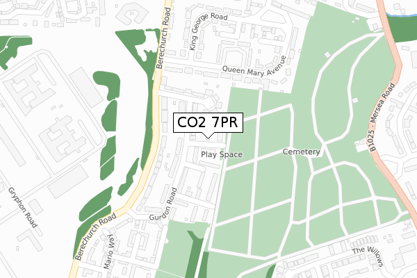 CO2 7PR map - large scale - OS Open Zoomstack (Ordnance Survey)