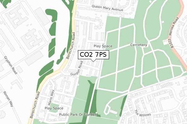 CO2 7PS map - large scale - OS Open Zoomstack (Ordnance Survey)