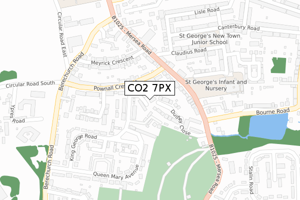 CO2 7PX map - large scale - OS Open Zoomstack (Ordnance Survey)